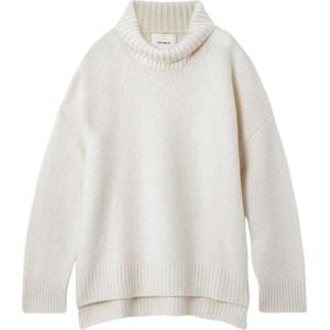 Lisa Yang, Bouclé Pullover met Stehkragen Beige, Dames, Maat:S