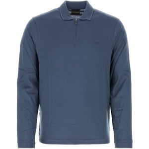 Emporio Armani, Sweatshirts & Hoodies, Heren, Blauw, XL, Air Force Blue Polo Shirt