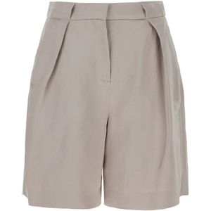 Calvin Klein, Korte broeken, Dames, Beige, L, Denim, Casual Denim Shorts voor Dagelijks Gebruik