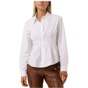 Penn&Ink N.y, Blouses & Shirts, Dames, Wit, S, Katoen, Witte Blouse met W23z 599 Design