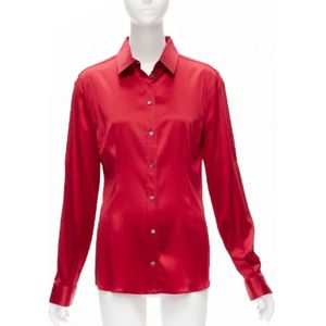 Dolce & Gabbana Pre-owned, Pre-owned, Dames, Rood, L, Tweed, Pre-owned Silk tops