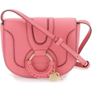 See by Chloé, Hana Mini Schoudertas van Leer Roze, Dames, Maat:ONE Size