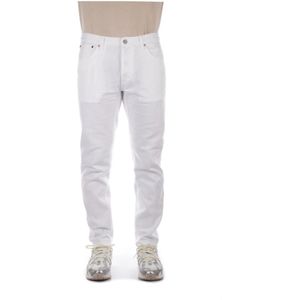 Dondup, Jeans, Heren, Wit, W31, Katoen, Witte Broek Logo Sluiting Knopen