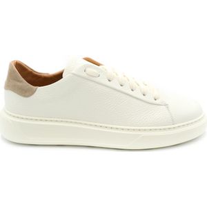 Stokton, Schoenen, Heren, Beige, 44 EU, Leer, Beige Sneakers met Leren Voering en Rubberen Zool