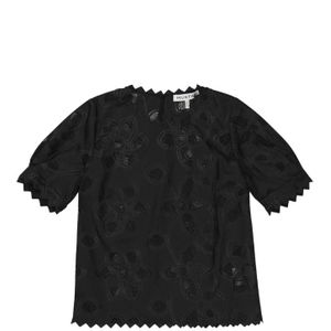 Munthe, Blouses & Shirts, Dames, Zwart, S, Blouse met bloemenkant en zigzagdetails