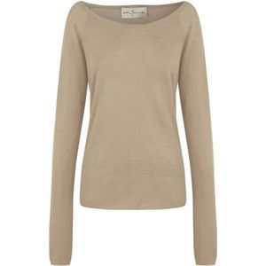 Cortana, Truien, Dames, Beige, XL, Kasjmier, Kegon short, jersey in beige kasjmier