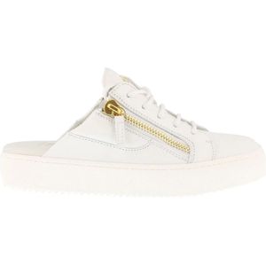 Giuseppe Zanotti, Witte Leren Sandalen met Ritssluiting Wit, Heren, Maat:44 EU