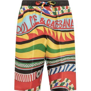 Dolce & Gabbana, Korte broeken, Heren, Veelkleurig, XL, Stijlvolle Broek