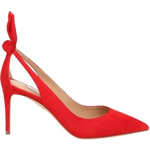 Aquazzura, Schoenen, Dames, Rood, 36 EU, Suède, Elegante Suède Pumps met Strik