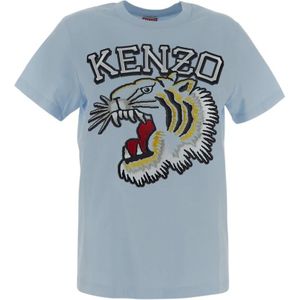 Kenzo, Katoenen T-shirt Blauw, Dames, Maat:S