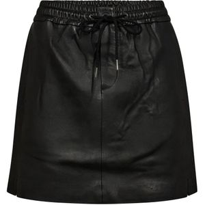 Co'Couture, Rokken, Dames, Zwart, L, Leer, Zwarte leren rok met elastische taille