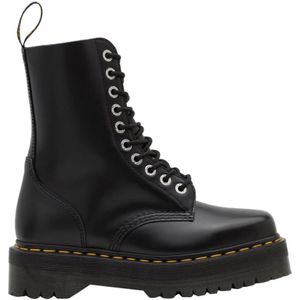 Dr. Martens, Schoenen, Dames, Zwart, 38 EU, Zwarte Gepolijste Gladde Enkellaarzen