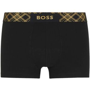 Hugo Boss, Heren Katoenen Boxer en Sokken Cadeauset met Glanzende Details Zwart, Heren, Maat:L