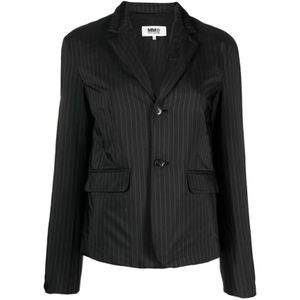 MM6 Maison Margiela, Blazers Zwart, Dames, Maat:2XS