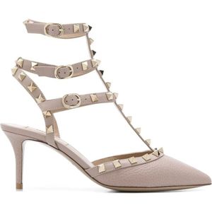 Valentino Garavani, Schoenen, Dames, Beige, 37 EU, Leer, Rockstud Leren Pumps Vrouwen Italië