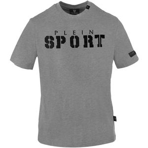 Plein Sport, Tops, Heren, Grijs, S, Katoen, Korte mouwen ronde hals katoenen T-shirt