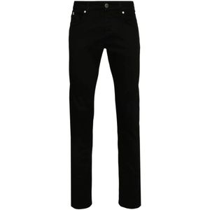 John Richmond, Jeans, Heren, Zwart, W30, Katoen, Zwarte Stretch-Katoenen Denim Jeans