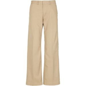 Levi's, Katoenen Baggy Broek met Rits en Zakken Beige, Dames, Maat:W29 L31