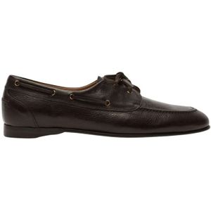 Scarosso, Schoenen, Heren, Bruin, 43 1/2 EU, Leer, Met de hand vervaardigde bootschoen loafers