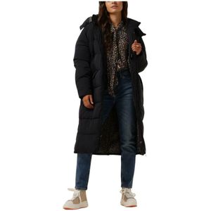 Scotch & Soda, Mantels, Dames, Zwart, L, Polyester, Dames Jassen Water Repellent Long Length Puffer Coat