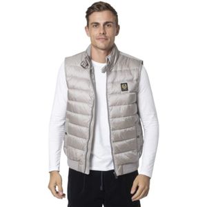 Belstaff, Jassen, Heren, Grijs, L, Metallic Grijze Mouwloze Vest