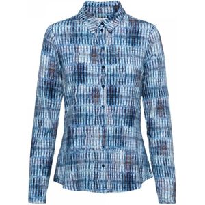 &Co Woman, Blouses & Shirts, Dames, Blauw, 2Xl, Jersey Blouse met Lange Mouwen
