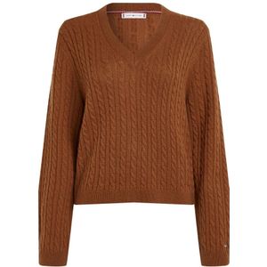 Tommy Hilfiger, Cognac Truien Bruin, Dames, Maat:S