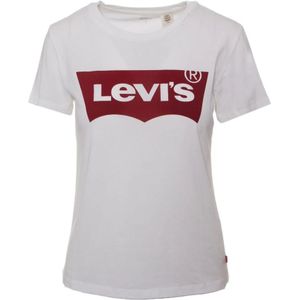 Levi's, Tops, Dames, Wit, S, Katoen, Witte Print T-shirt voor Vrouwen