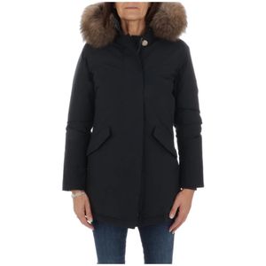 Woolrich, Stijlvolle en warme parka voor vrouwen Blauw, Dames, Maat:S