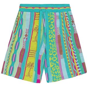 Laneus, Korte broeken, Heren, Veelkleurig, L, Katoen, Multicolor Jacquard Katoenen Bermuda Shorts