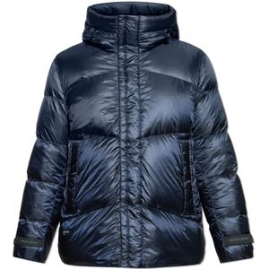 Woolrich, Jassen, Heren, Blauw, 2Xl, Donsjack met capuchon