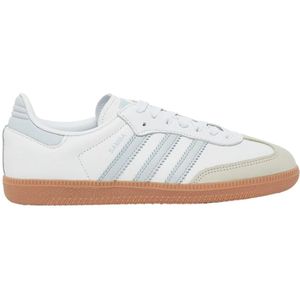 Adidas Originals, Witte Leren Sneakers met Grijze Strepen Veelkleurig, Heren, Maat:37 1/3 EU