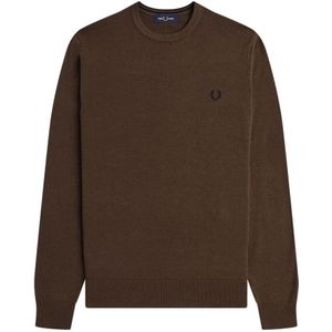 Fred Perry, Sportieve Merino Wol Trui Bruin, Heren, Maat:XL