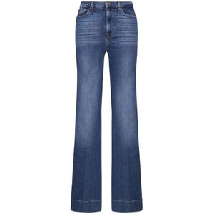 7 For All Mankind, Jeans, Dames, Blauw, W24, Denim, Blauwe Denim Jeans