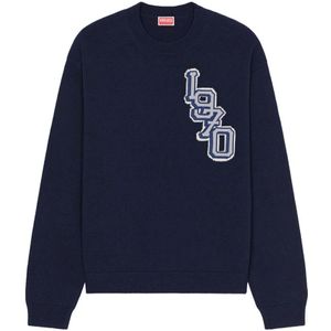 Kenzo, Heren Pullover met Logo Blauw, Heren, Maat:M