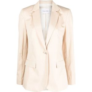 Calvin Klein, Blazers Beige, Dames, Maat:2XL