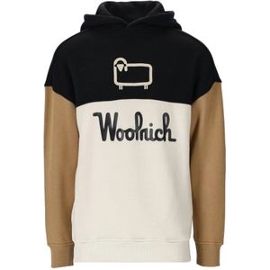 Woolrich, Sweatshirts & Hoodies, Heren, Wit, L, Katoen, Hoodie