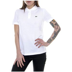 Lacoste, Polo Shirt, Witte Vrouw met Logo Wit, Dames, Maat:L