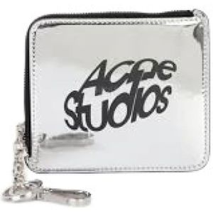 Acne Studios, Accessoires, Heren, Grijs, ONE Size, Polyester, Zilveren Leren Schoudertas