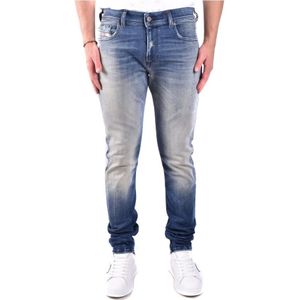 Diesel, Jeans, Heren, Blauw, W32, Denim, Slim-Fit Denim Jeans