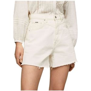 Pepe Jeans, Korte broeken, Dames, Wit, W27, Katoen, Short Shorts