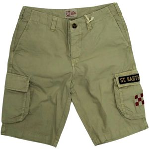 MC2 Saint Barth, Korte broeken, Heren, Groen, S, Katoen, Katoenen Bermuda Casual Shorts