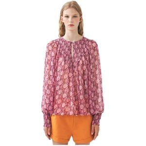 Antik Batik, Chiffon print blouse Cassy Roze, Dames, Maat:S