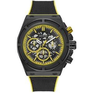 Guess, Masterpiece Multifunctioneel Horloge Zwart Geel Zwart, Heren, Maat:ONE Size