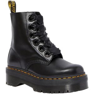 Dr. Martens, Schoenen, Dames, Zwart, 38 EU, Leer, Zwarte Leren Chunky Zool Laarzen