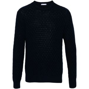 Jacob Cohën, Truien, Heren, Blauw, XL, Wol, Navy Blauw 3D-Gebr. Trui