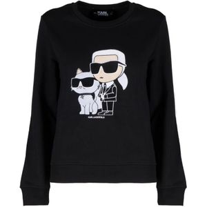 Karl Lagerfeld, Sweatshirts & Hoodies, Dames, Zwart, XS, Katoen, T-shirt