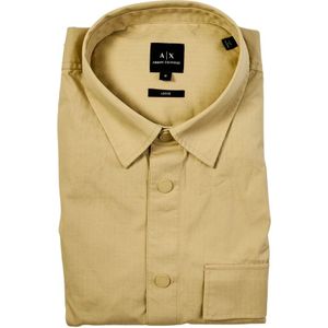 Armani Exchange, Overhemden, Heren, Beige, M, Katoen, Beige Overhemd met Losse Pasvorm