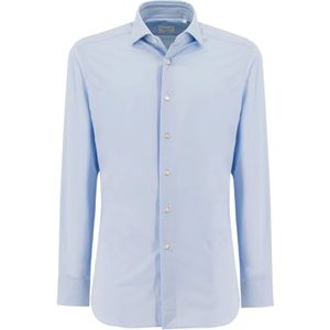 Xacus, No Iron Slim Fit Overhemd voor een Perfecte Look de Hele Dag Blauw, Heren, Maat:L