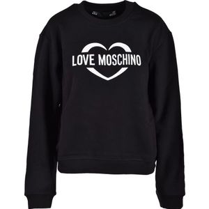 Love Moschino, Sweatshirts & Hoodies, Dames, Zwart, S, Katoen, Groene Sweatshirt uit de Love Moschino Collectie